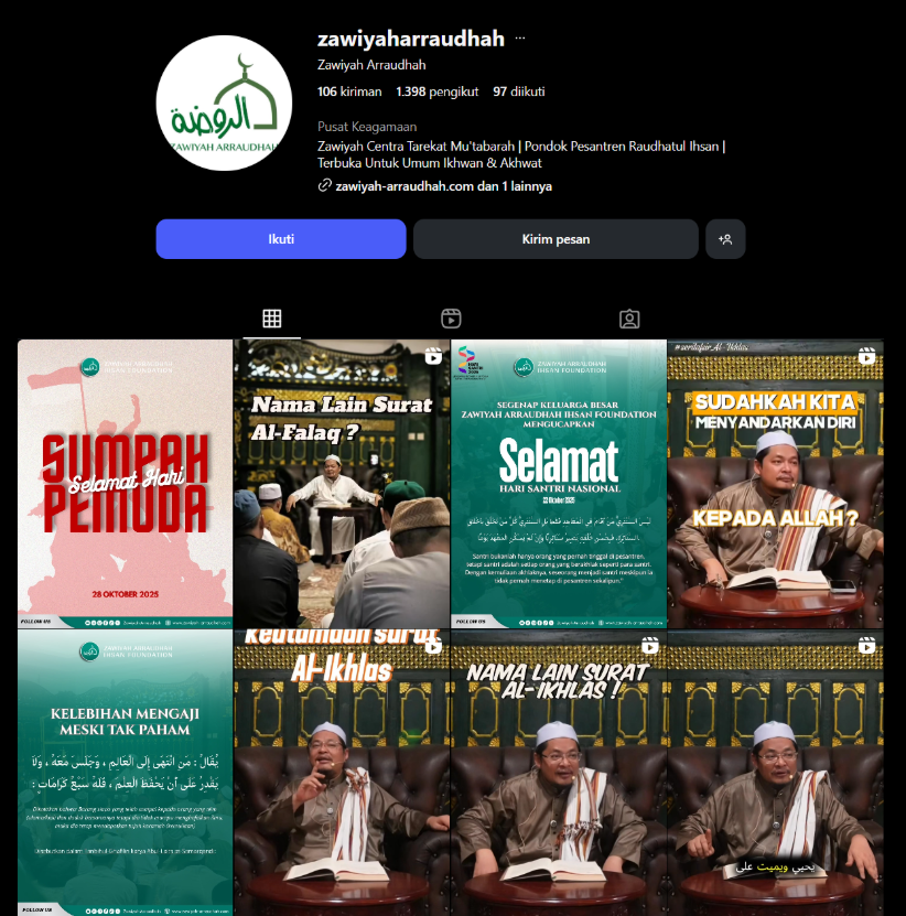 Portfolio Social Media Management Instagram – Zawiyah Arraudah - Zawiyah Arraudah