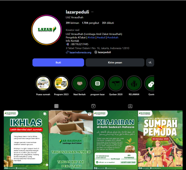 Portfolio Social Media Management Instagram – LAZ Arraudhah (@lazarpeduli) - LAZ Arraudhah